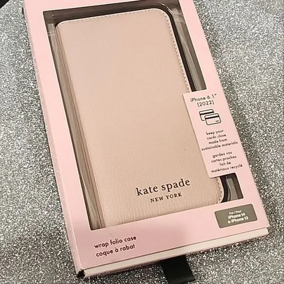 Kate Spade Wrap Folio Case- Pale Vellum/Black
